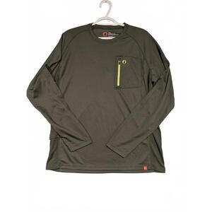 The American Outdoorsman Fishing Long Sleeve Shirt Green Active Large